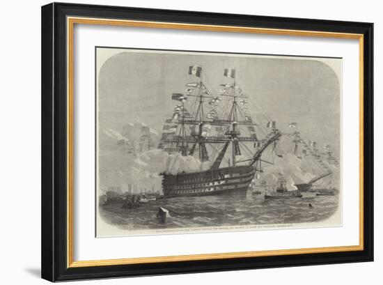 The Cherbourg Fetes, Her Majesty Visiting the Emperor and Empress on Board the Bretagne-Edwin Weedon-Framed Giclee Print