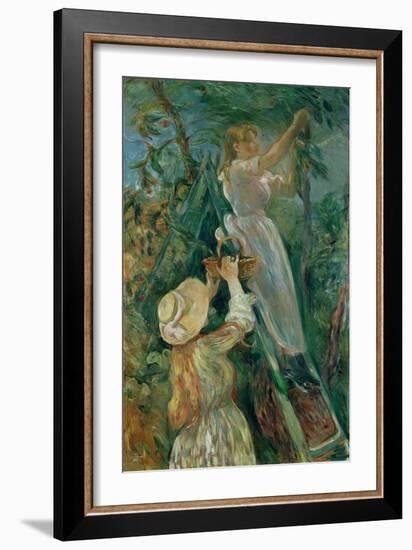 The cherry-pickers. Canvas.-Berthe Morisot-Framed Giclee Print