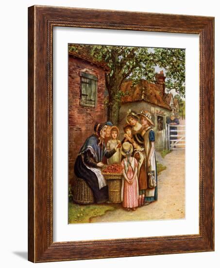 The cherry woman' by Kate Greenaway-Kate Greenaway-Framed Giclee Print