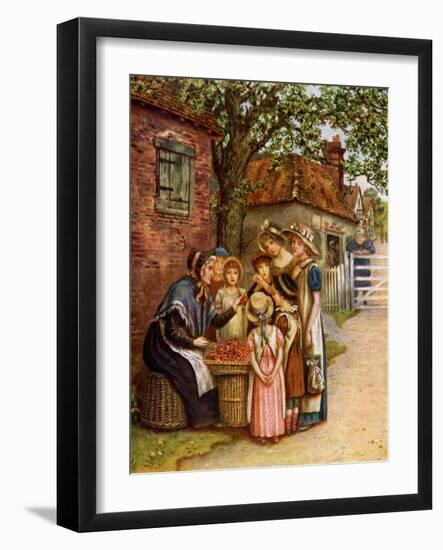 The cherry woman' by Kate Greenaway-Kate Greenaway-Framed Giclee Print