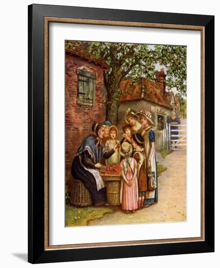 The cherry woman' by Kate Greenaway-Kate Greenaway-Framed Giclee Print