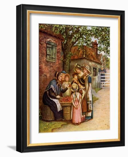The cherry woman' by Kate Greenaway-Kate Greenaway-Framed Giclee Print