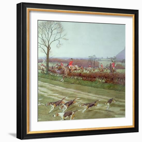 The Cheshire - Away from Tattenhall, 1912-Cecil Aldin-Framed Giclee Print
