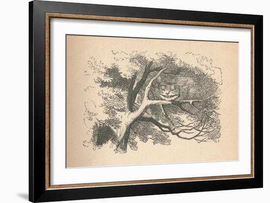 'The Cheshire Cat begins to fade away, it's his smile the last to go', 1889-John Tenniel-Framed Giclee Print