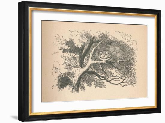 'The Cheshire Cat begins to fade away, it's his smile the last to go', 1889-John Tenniel-Framed Giclee Print