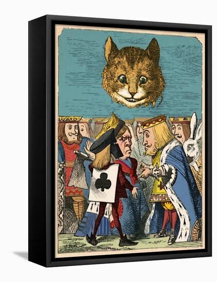 'The Cheshire Cat looking down at the Red King and Queen having an argument', 1889-John Tenniel-Framed Premier Image Canvas