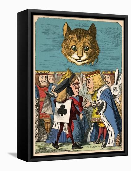 'The Cheshire Cat looking down at the Red King and Queen having an argument', 1889-John Tenniel-Framed Premier Image Canvas