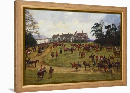 The Cheshire Hunt - the Meet at Calveley Hall-George Goodwin Kilburne-Framed Premier Image Canvas