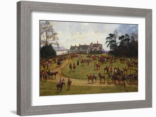 The Cheshire Hunt: the Meet at Calverly Hall-George Goodwin Kilburne-Framed Giclee Print