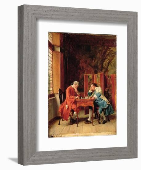 The Chess Players, 1856-Jean-Louis Ernest Meissonier-Framed Giclee Print