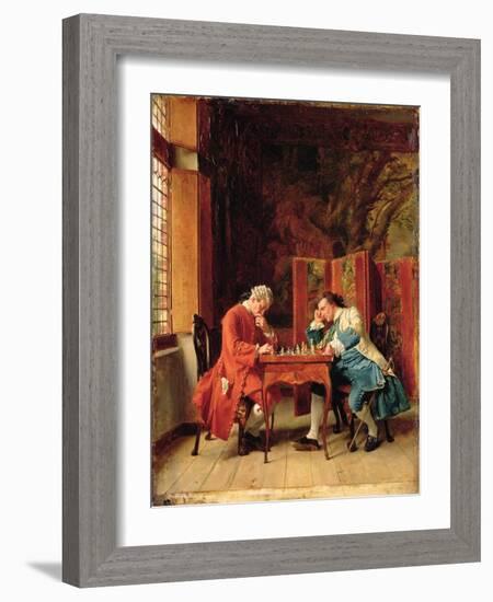 The Chess Players, 1856-Jean-Louis Ernest Meissonier-Framed Giclee Print