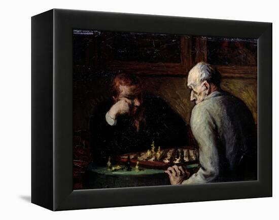 The Chess Players, circa 1863-67-Honore Daumier-Framed Premier Image Canvas