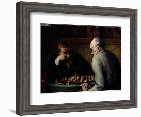 The Chess Players, circa 1863-67-Honore Daumier-Framed Giclee Print