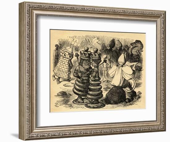 The Chess Players, Illustration from 'Through the Looking Glass' by Lewis Carroll (1832-98) First…-John Tenniel-Framed Giclee Print