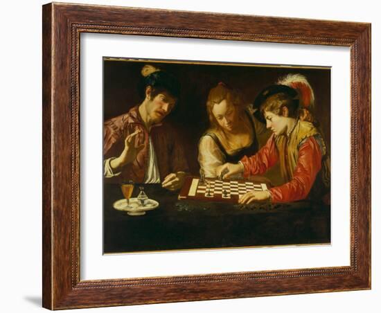 The Chess Players-Caravaggio-Framed Giclee Print