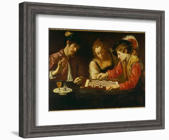 The Chess Players-Caravaggio-Framed Giclee Print