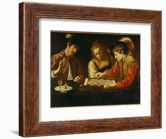 The Chess Players-Caravaggio-Framed Giclee Print