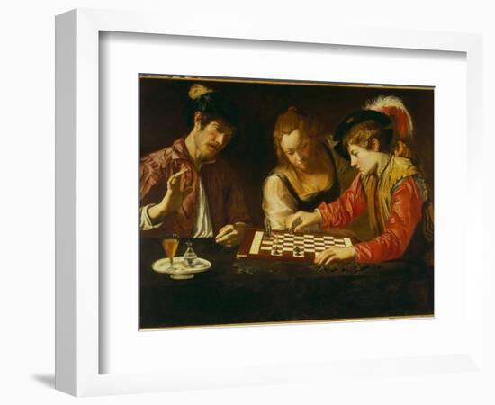 The Chess Players-Caravaggio-Framed Giclee Print