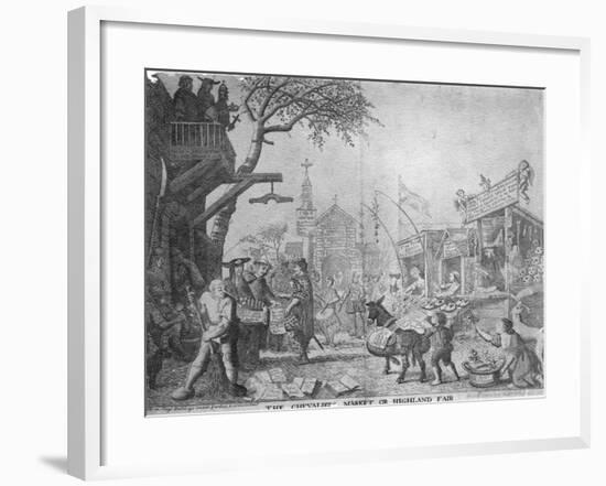 The Chevaliers Market, or Highland Fair, Published by George Bickham the Younger, 1745-null-Framed Giclee Print