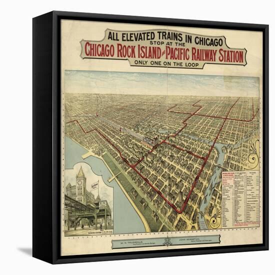 The Chicago El 1897-Vintage Lavoie-Framed Premier Image Canvas