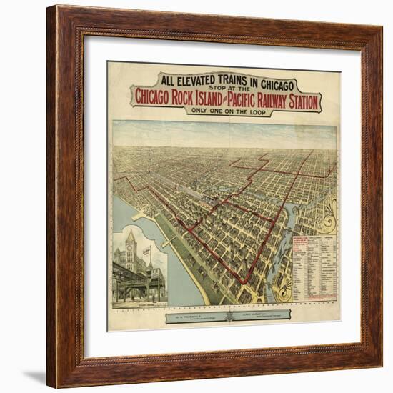 The Chicago El 1897-Vintage Lavoie-Framed Giclee Print