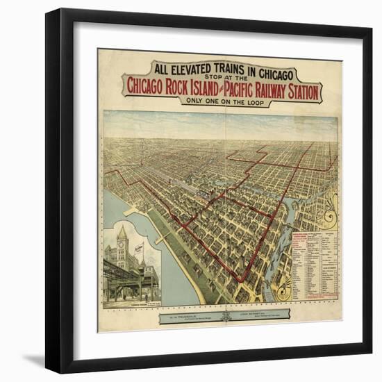 The Chicago El 1897-Vintage Lavoie-Framed Giclee Print