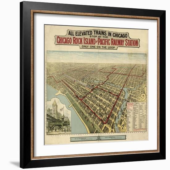 The Chicago El 1897-Vintage Lavoie-Framed Giclee Print