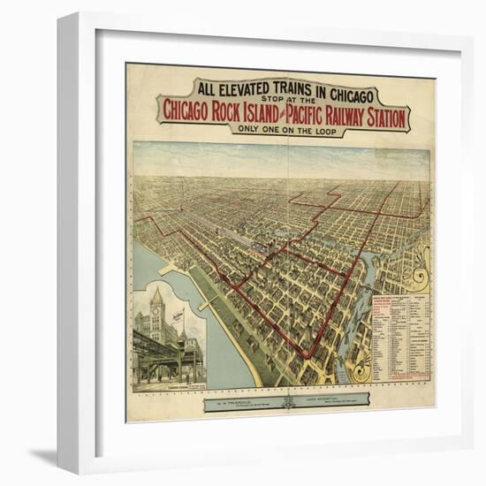 The Chicago El 1897-Vintage Lavoie-Framed Giclee Print