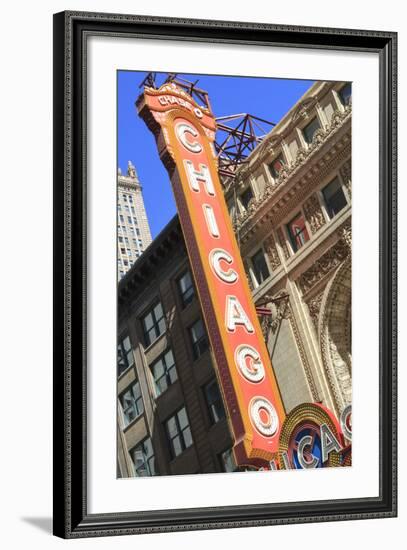 The Chicago Theater Sign Has Become an Iconic Symbol of the City, Chicago, Illinois, USA-Amanda Hall-Framed Photographic Print