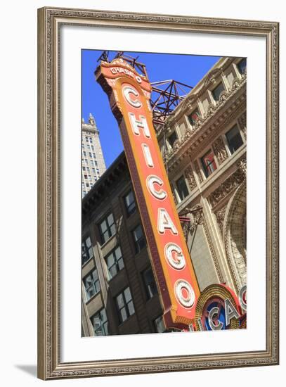 The Chicago Theater Sign Has Become an Iconic Symbol of the City, Chicago, Illinois, USA-Amanda Hall-Framed Photographic Print