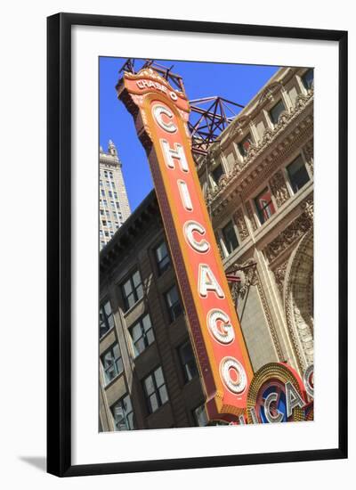 The Chicago Theater Sign Has Become an Iconic Symbol of the City, Chicago, Illinois, USA-Amanda Hall-Framed Photographic Print