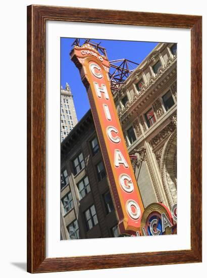 The Chicago Theater Sign Has Become an Iconic Symbol of the City, Chicago, Illinois, USA-Amanda Hall-Framed Photographic Print