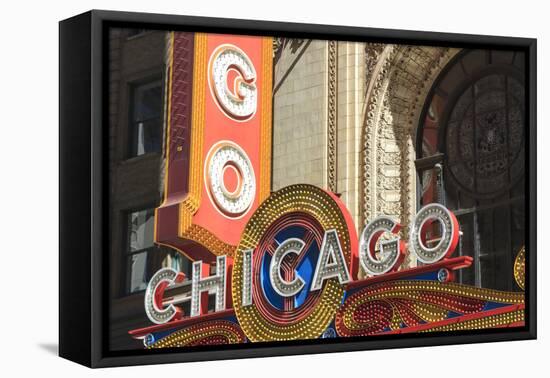 The Chicago Theater Sign Has Become an Iconic Symbol of the City, Chicago, Illinois, USA-Amanda Hall-Framed Premier Image Canvas