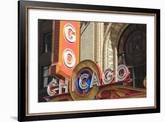 The Chicago Theater Sign Has Become an Iconic Symbol of the City, Chicago, Illinois, USA-Amanda Hall-Framed Photographic Print