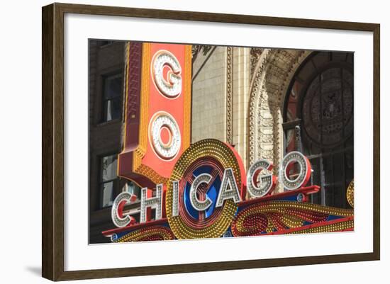 The Chicago Theater Sign Has Become an Iconic Symbol of the City, Chicago, Illinois, USA-Amanda Hall-Framed Photographic Print