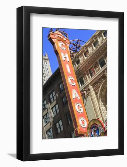 The Chicago Theater Sign Has Become an Iconic Symbol of the City, Chicago, Illinois, USA-Amanda Hall-Framed Photographic Print