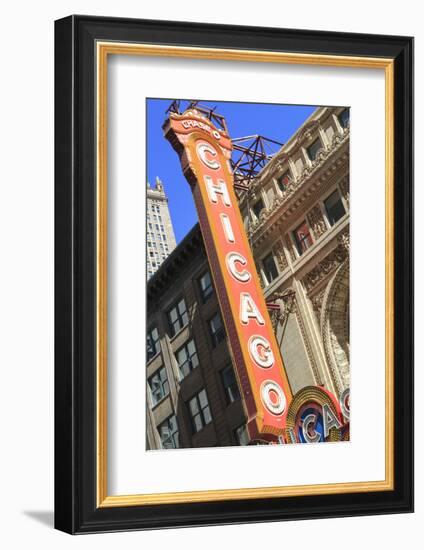 The Chicago Theater Sign Has Become an Iconic Symbol of the City, Chicago, Illinois, USA-Amanda Hall-Framed Photographic Print