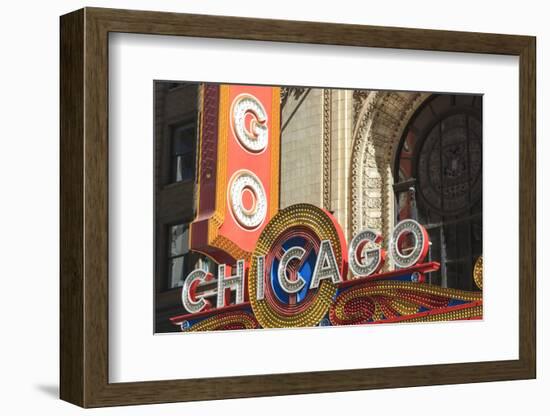 The Chicago Theater Sign Has Become an Iconic Symbol of the City, Chicago, Illinois, USA-Amanda Hall-Framed Photographic Print