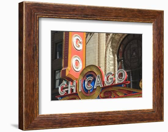 The Chicago Theater Sign Has Become an Iconic Symbol of the City, Chicago, Illinois, USA-Amanda Hall-Framed Photographic Print