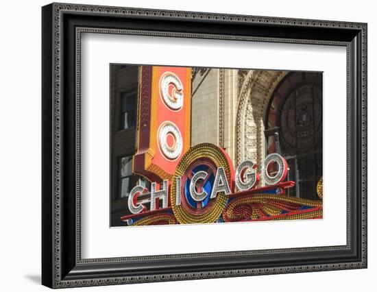 The Chicago Theater Sign Has Become an Iconic Symbol of the City, Chicago, Illinois, USA-Amanda Hall-Framed Photographic Print