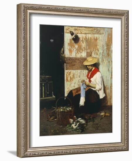 The Chicken Seller-Giacomo Favretto-Framed Giclee Print