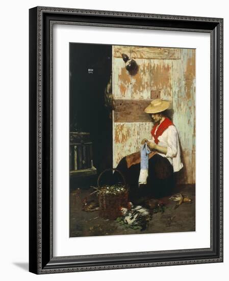 The Chicken Seller-Giacomo Favretto-Framed Giclee Print