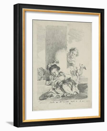The Child and the Cat, 1778-Marguerite Gerard-Framed Giclee Print