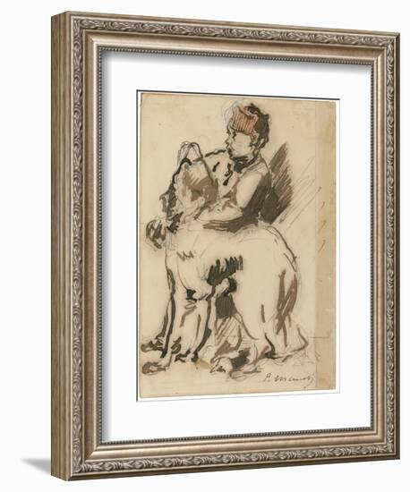 The Child and the Dog-Edouard Manet-Framed Giclee Print