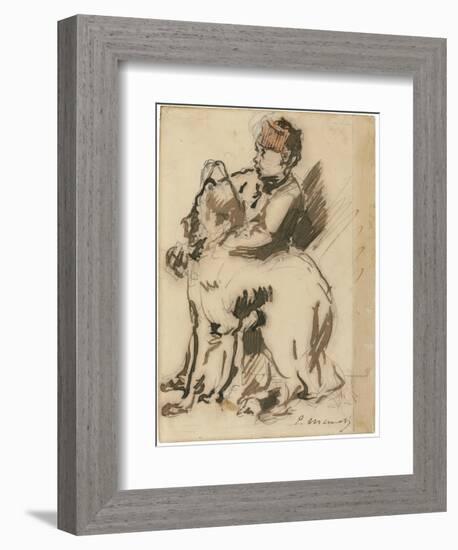 The Child and the Dog-Edouard Manet-Framed Giclee Print