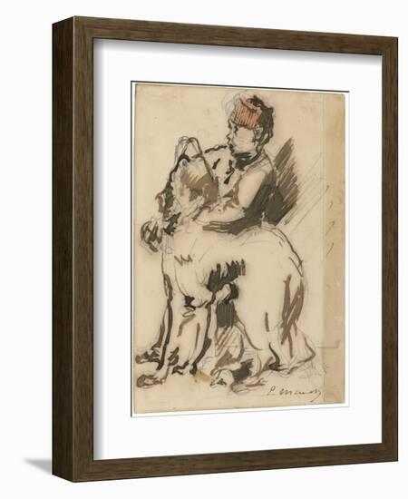 The Child and the Dog-Edouard Manet-Framed Giclee Print