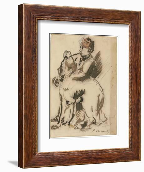 The Child and the Dog-Edouard Manet-Framed Giclee Print