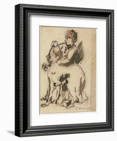 The Child and the Dog-Edouard Manet-Framed Giclee Print