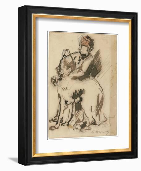 The Child and the Dog-Edouard Manet-Framed Giclee Print