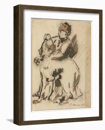The Child and the Dog-Edouard Manet-Framed Giclee Print